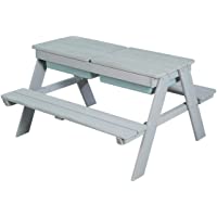 roba Outdoor Deluxe - Juego de asientos para niños con bañera- tablero extraíble y 2 bandejas de plástico- color gris